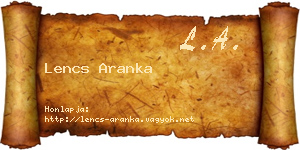 Lencs Aranka névjegykártya